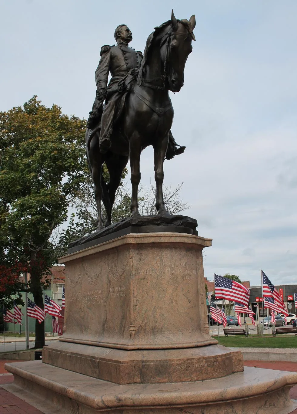 Milford statue on the common in center of town