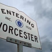 Worcester ma street sign welcome to worcester